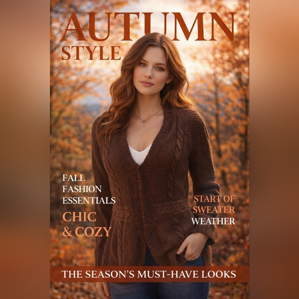 Croft & Barrow Chocolate Brown Cable Knit Cardigan